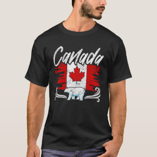 Camiseta Bandera canadiense Maple Leaf Polar Bear País Cana