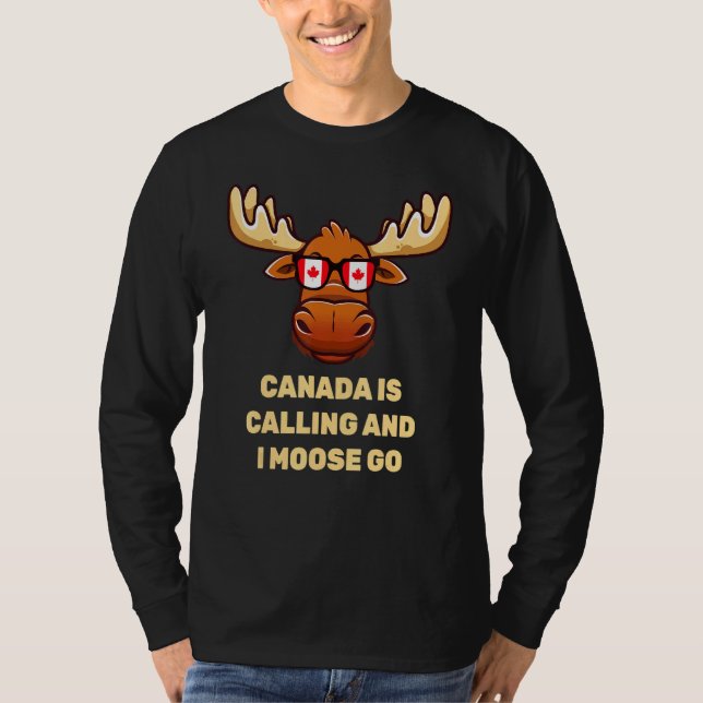 Camiseta Bandera canadiense Moose (Anverso)