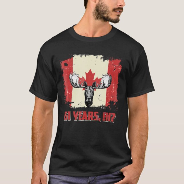 Camiseta Bandera canadiense Moose del Día de Canadá 151 año (Anverso)