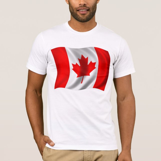 Camiseta Bandera canadiense ondeando (Anverso)