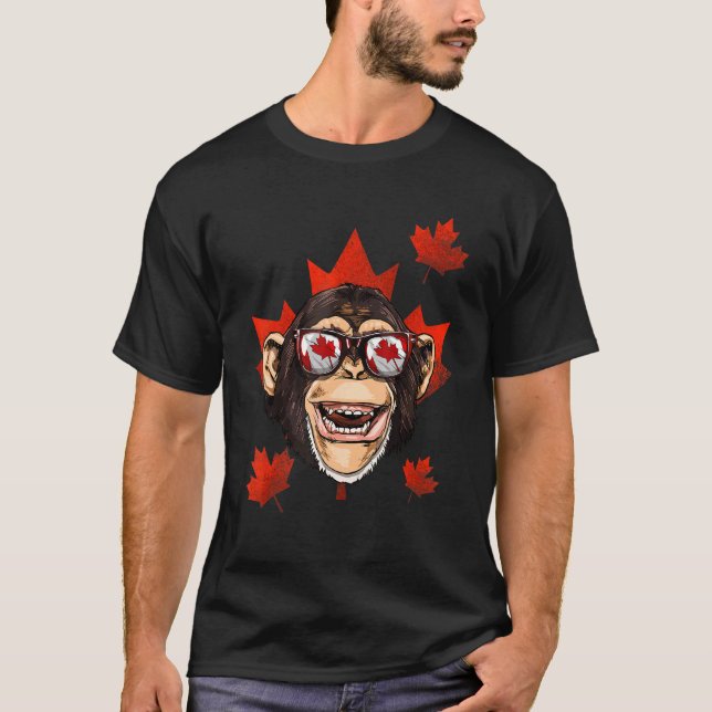 Camiseta Bandera canadiense patriótica de hoja de arce de m (Anverso)