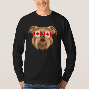 Camiseta Bandera canadiense perro Griffon de Bruselas Canad