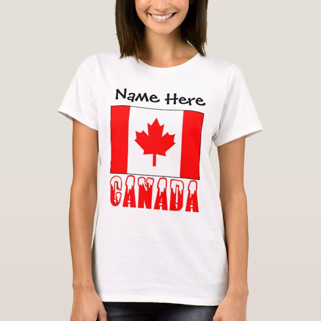 Camiseta Bandera canadiense personalizada de Canadá (Anverso)