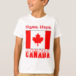 Camiseta Bandera Canadiense Personalizada Niño Patrimonio