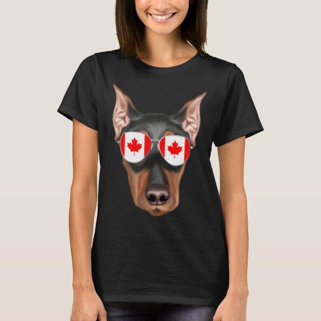 Camiseta Bandera canadiense Pinscher Dog Canada Pocket (Anverso)
