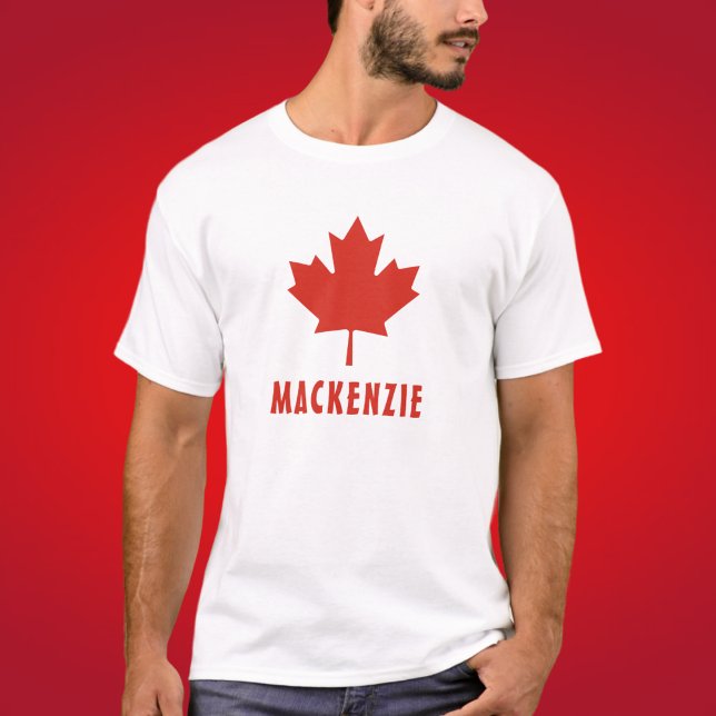 Camiseta Bandera canadiense Red Maple Leaf Canada Day Name  (Subido por el creador)