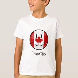 Camiseta Bandera canadiense sonriente brillante