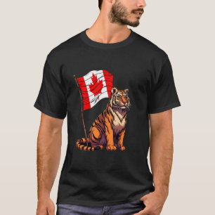 Camiseta Bandera Canadiense Tigre Orgullo Canadiense Raíces