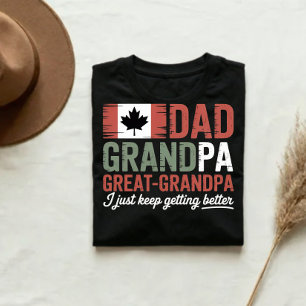 Camiseta Bandera canadiense vintage Papá Bisabuelo