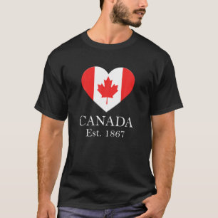 Camiseta Bandera cardíaca de hojas de arce canadiense - Can