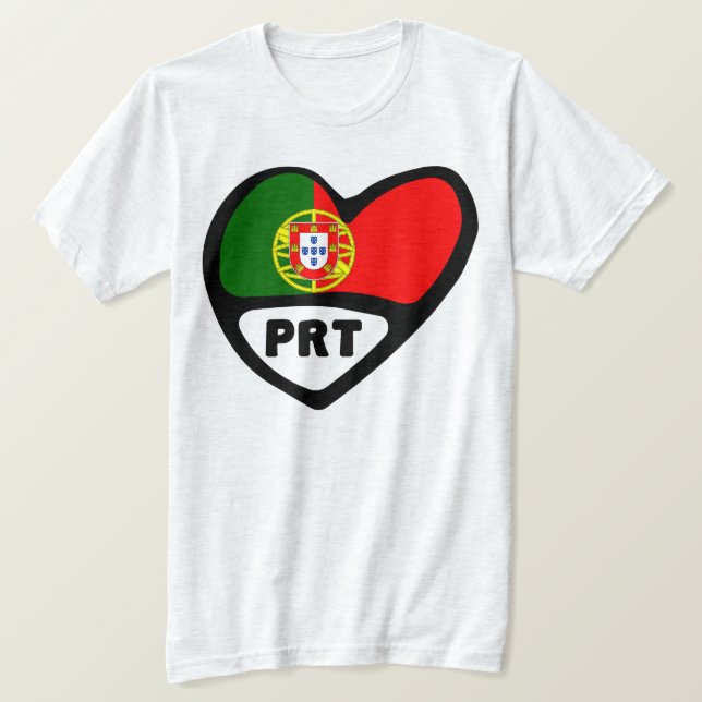 Camiseta Bandera cardíaca PRT de Portugal (Anverso del diseño)