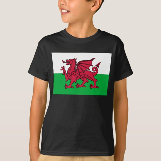 Camiseta Bandera celta del Dragón Rojo en Gales y Gales (Anverso)