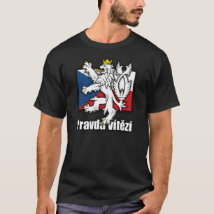 Camiseta Bandera checa del escudo de armas del león