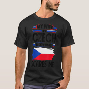 Camiseta Bandera checa Mi esposa es checa