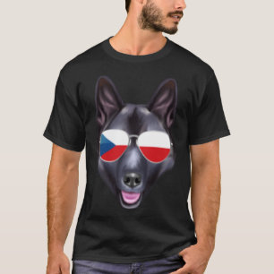 Camiseta Bandera Checa Noruego Elkhound Dog República Checa