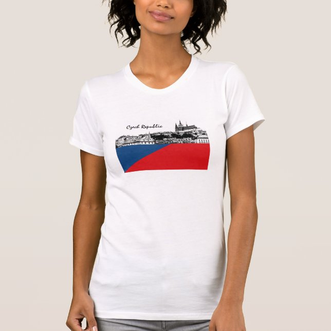 Camiseta Bandera checa, patriotas de Praga y Hradcany (Anverso)