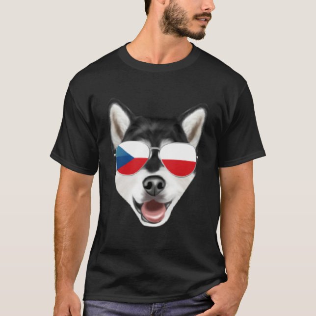 Camiseta Bandera Checa Perro Alaskan Malamute República Che (Anverso)