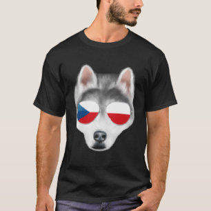 Camiseta Bandera checa Siberian Husky Dog República Checa P
