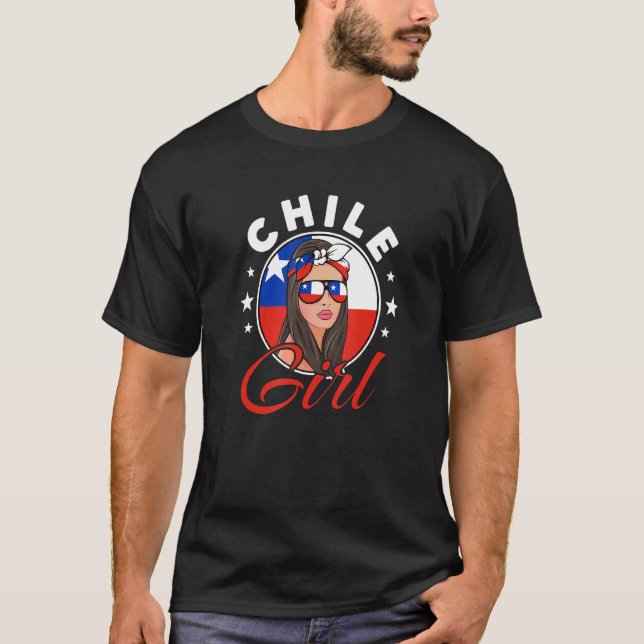 Camiseta Bandera Chica Chilena De Chile (Anverso)
