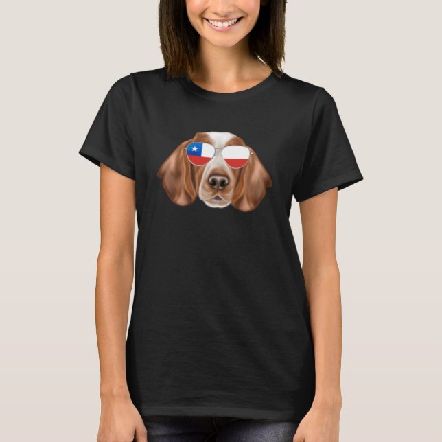 Camiseta Bandera chilena galesa Springer Spaniel Dog Chile  (Anverso)