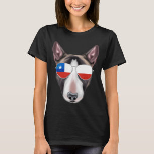 Camiseta Bandera Chilena Miniatura Bull Terrier Perro Chile