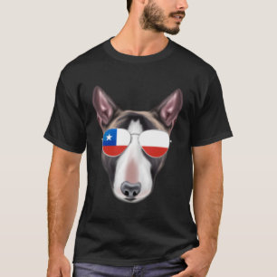 Camiseta Bandera Chilena Miniatura Bull Terrier Perro Chile