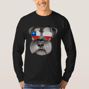 Camiseta Bandera Chilena Miniatura Schnauzer Perro Chile Bo