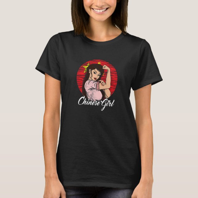 Camiseta Bandera china Chica chino (Anverso)
