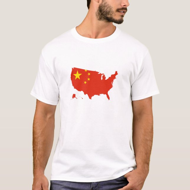 Camiseta Bandera china de China en los E.E.U.U. Estados (Anverso)