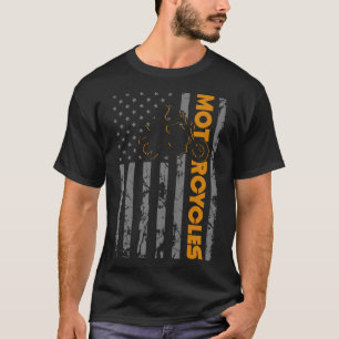 Camiseta Bandera ciclista Patriótica Estadounidense Motocic