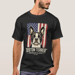 Camiseta Bandera clásica americana del Boston Terrier