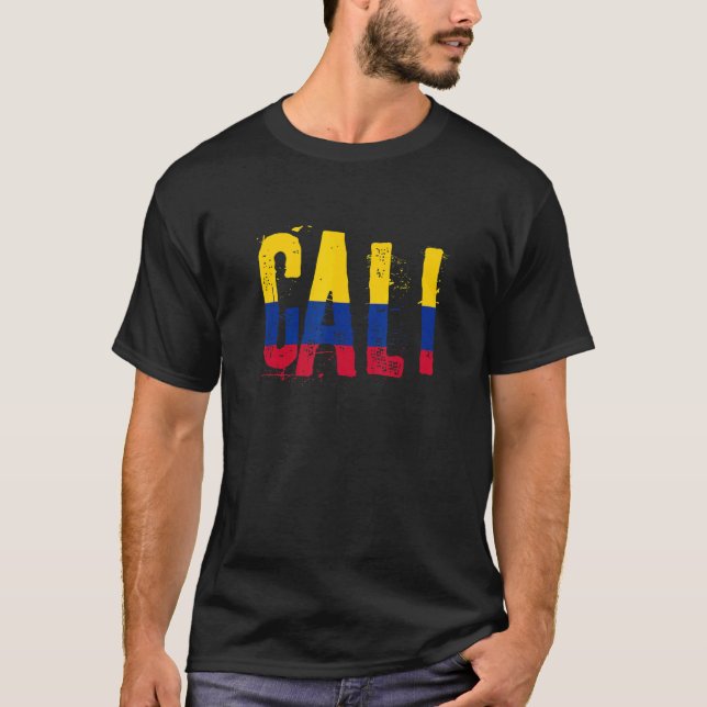 Camiseta Bandera colombiana Colombia Cali (Anverso)