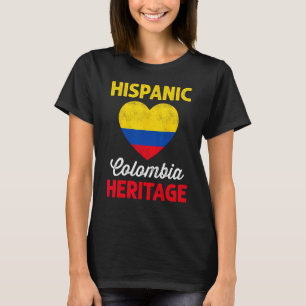 Camiseta Bandera Colombiana Corazón Herencia Hispana Colomb