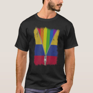 Camiseta Bandera Colombiana Lgbt Zip Orgullo Colombiano