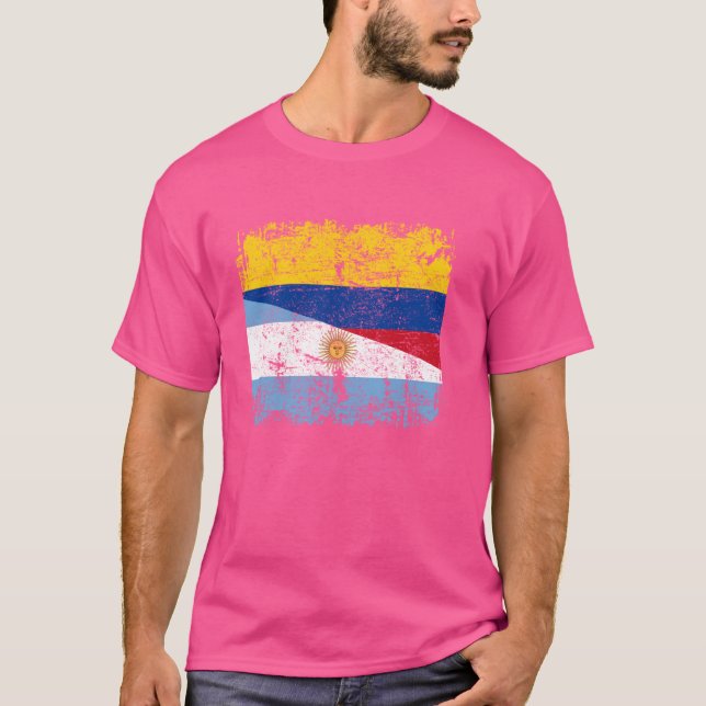 Camiseta Bandera colombiana mitad argentina Argentina Colom (Anverso)