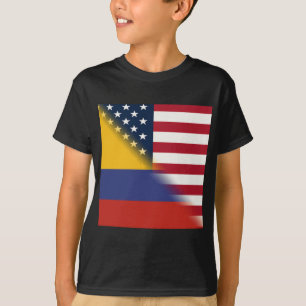 Camiseta Bandera colombiana norteamericana   Half Colombia 