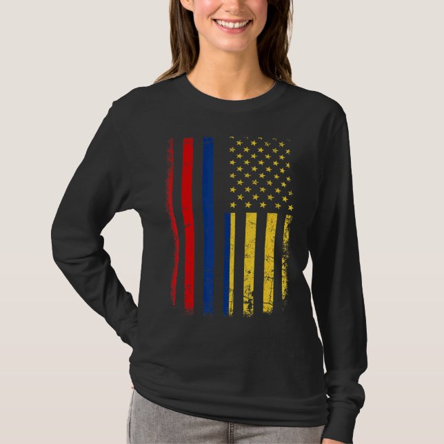 Camiseta Bandera colombiana norteamericana recorre Colombia (Anverso)