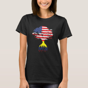 Camiseta Bandera colombiana norteamericana refuerza a los c