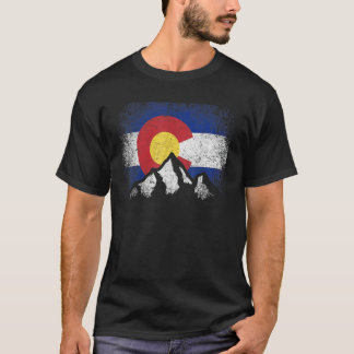 Camiseta Bandera Colorado Ski Winter Hiker Cam