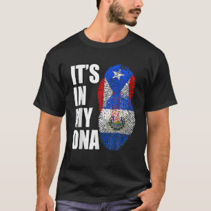 Camiseta Bandera Combinada Puertorriqueña Y Salvadoreña