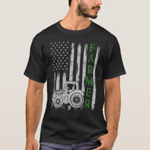 Camiseta Bandera con el Tractor Patriótico Farmer N Tramo d