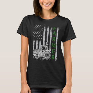 Camiseta Bandera con el Tractor Patriótico Farmer N Tramo d