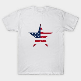 Camiseta Bandera con forma de Estrella Patriótica de los Es