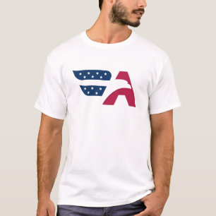 Camiseta Bandera con letra A y águila americana patriótica