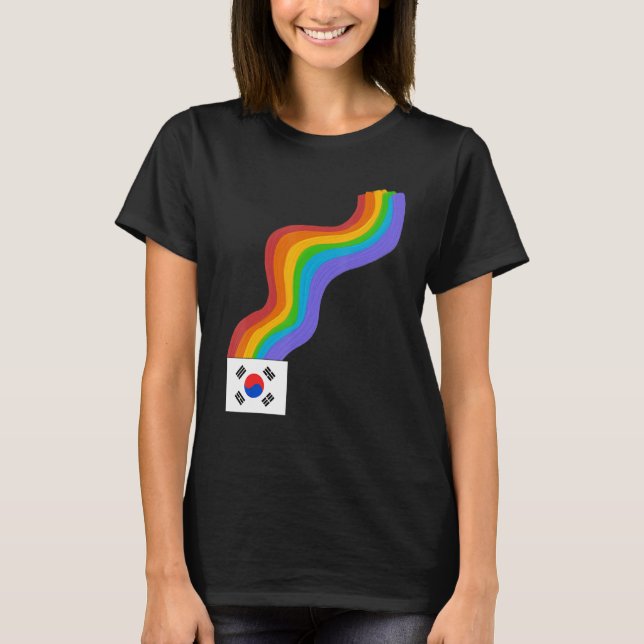 Camiseta Bandera coreana ondea arcoiris Orgullo ROYGBIV en  (Anverso)