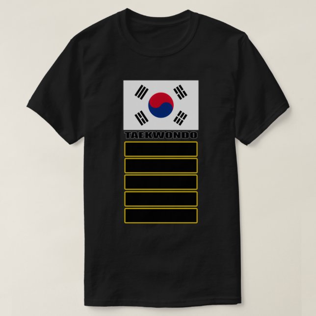 Camiseta Bandera coreana Taekwondo 5º Dan (Diseño del anverso)