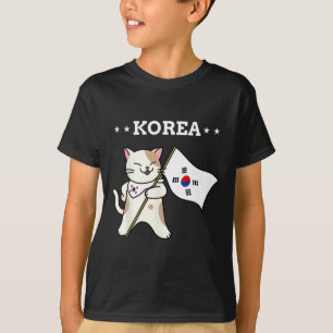 Camiseta Bandera Coreana Y Gato Corea Del Sur