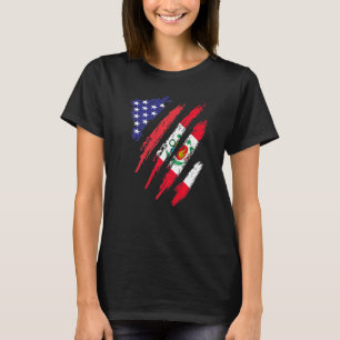 Camiseta Bandera Crece Americana Peru USA Mes del Patrimoni