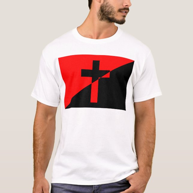 Camiseta Bandera cristiana anarquista anárquica (Anverso)