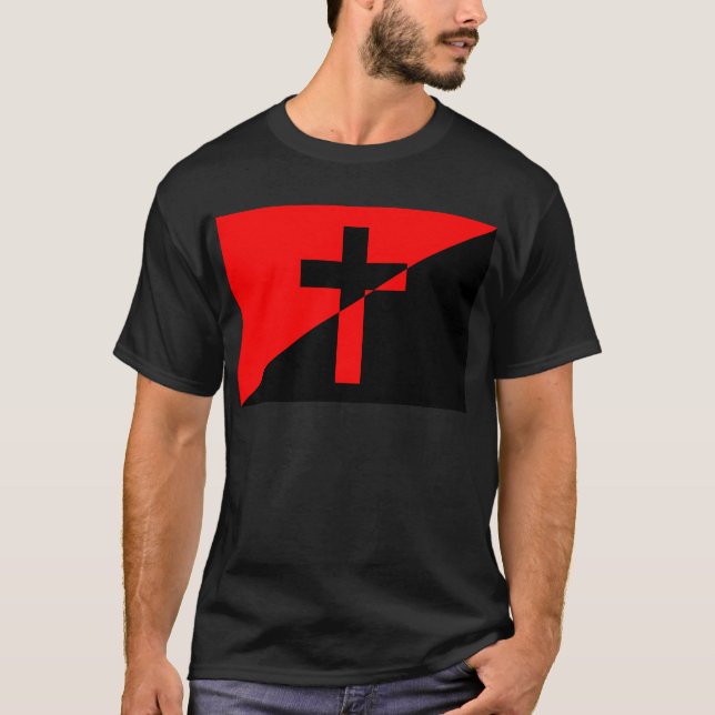 Camiseta Bandera cristiana anarquista anárquica (Anverso)